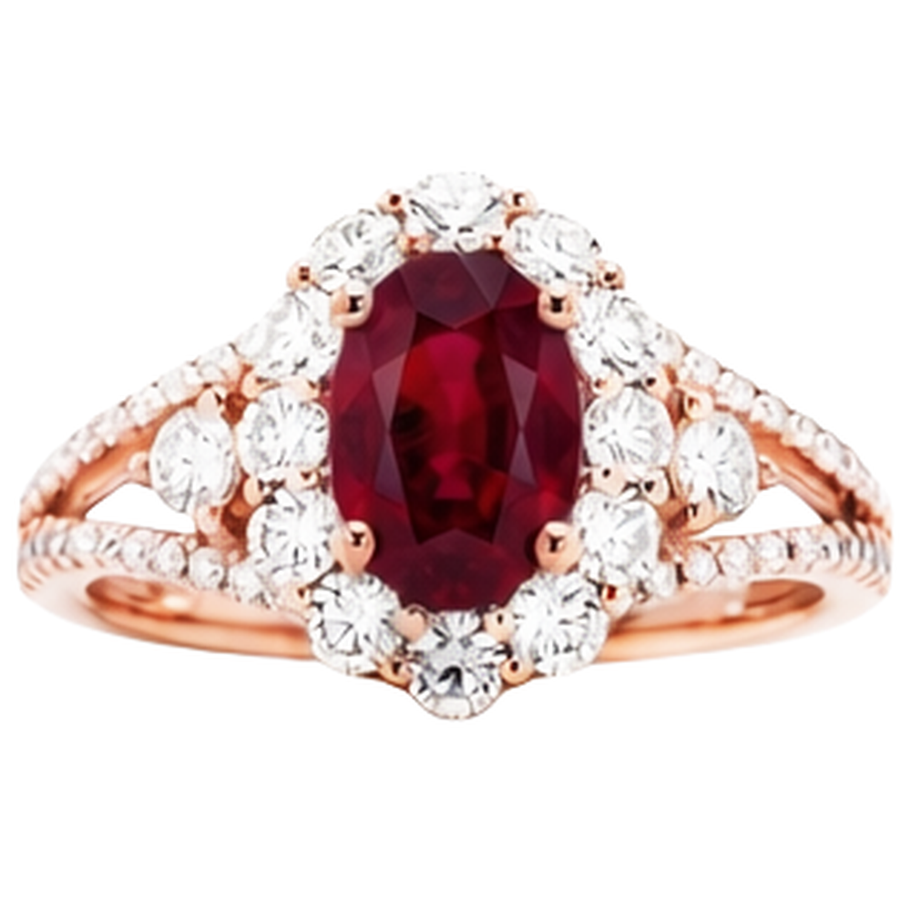 natural round ruby 3.75ct ring front view