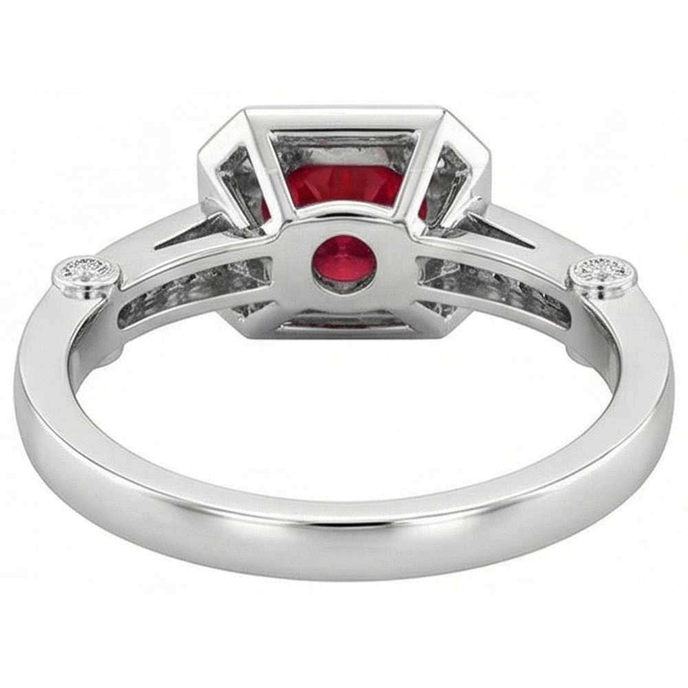 natural round ruby 3.75ct ring with diamond accents