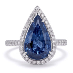 3.75 Ct. Pear Round Natural Earth Mined Diamond ( Not Lab Grown )s Ring Gemstone White Gold