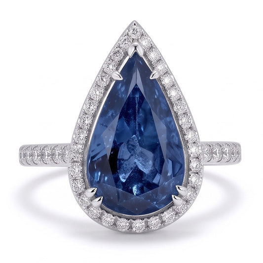 3.75 Ct. Pear Round Natural Earth Mined Diamond ( Not Lab Grown )s Ring Gemstone White Gold