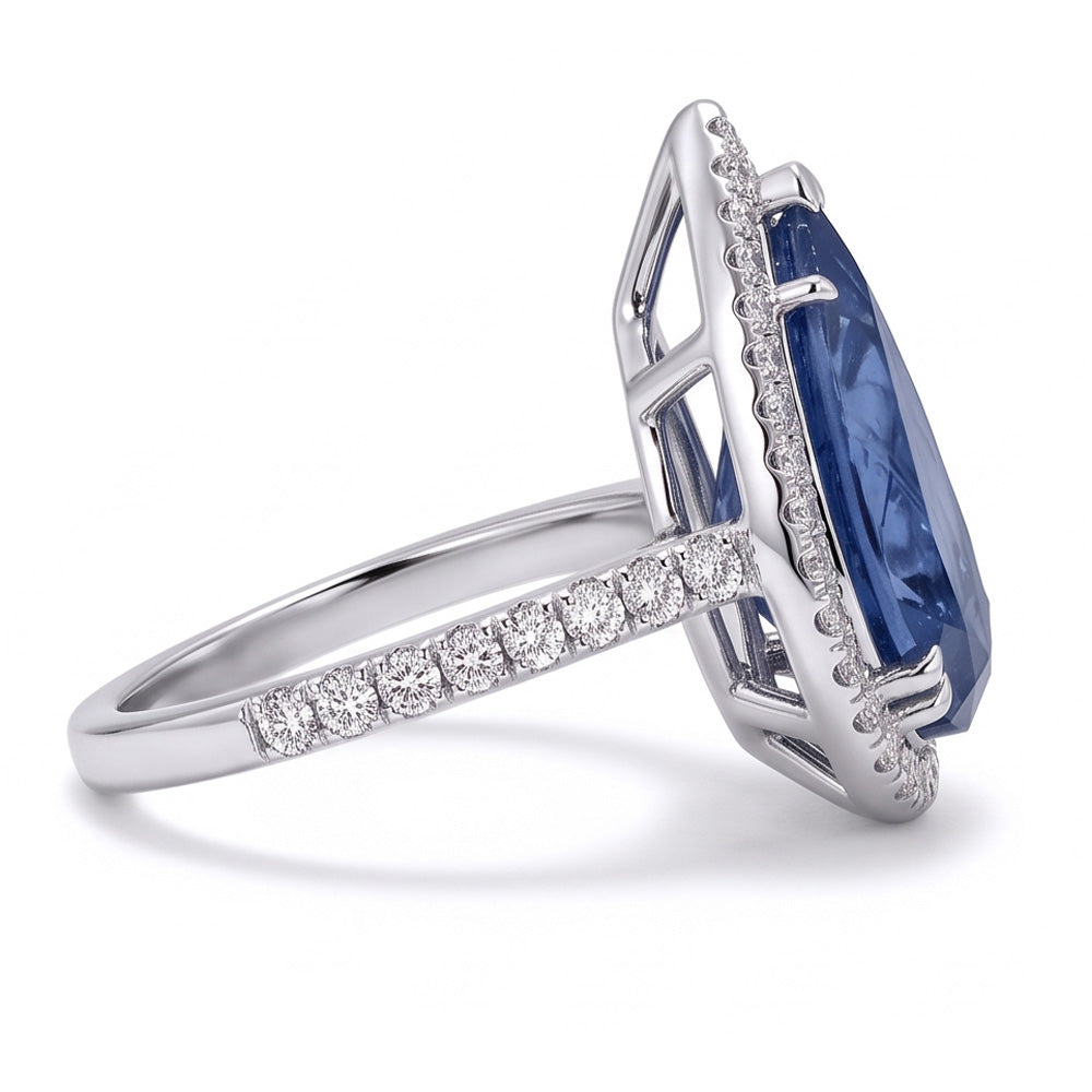 3.75 Ct. Pear Round Natural Earth Mined Diamond ( Not Lab Grown )s Ring Gemstone White Gold