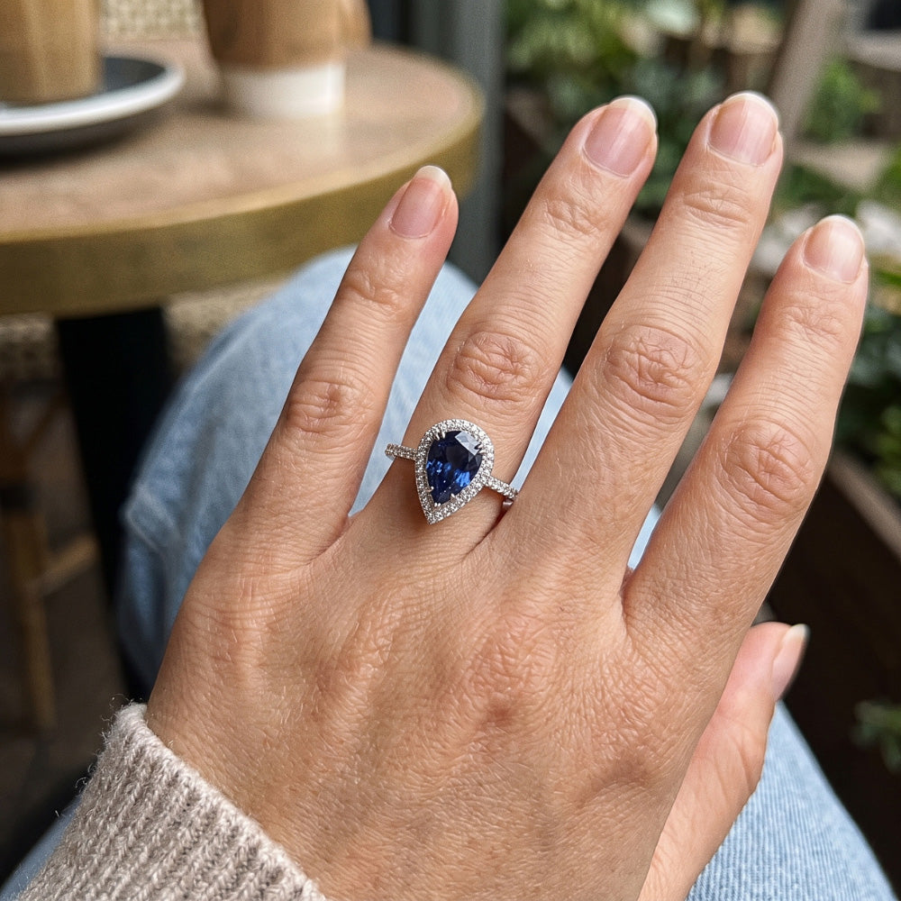 3.75 Ct. Pear Round Natural Earth Mined Diamond ( Not Lab Grown )s Ring Gemstone White Gold