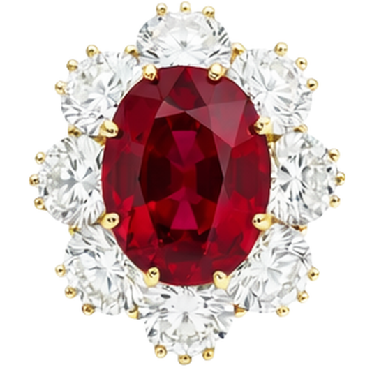 3.75 Ct Prong Set Ruby And Natural Earth Mined Diamond ( Not Lab Grown )s Wedding Ring Gold Yellow 14K