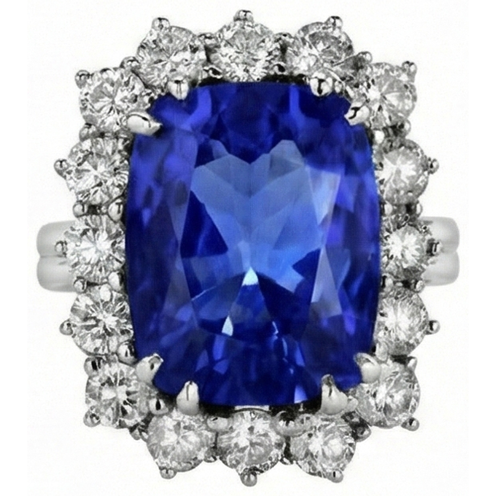 natural round sapphire 3.75ct ring side angle