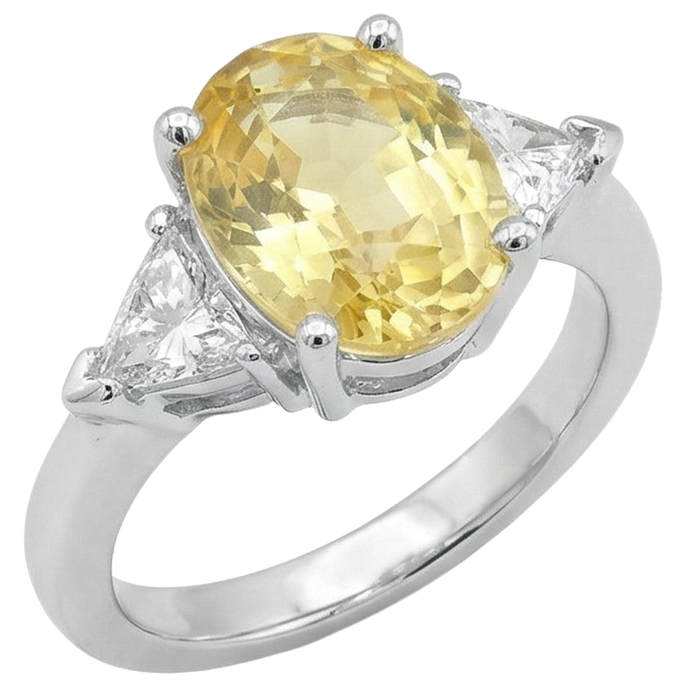 natural oval sapphire 3.75ct ring close up detail