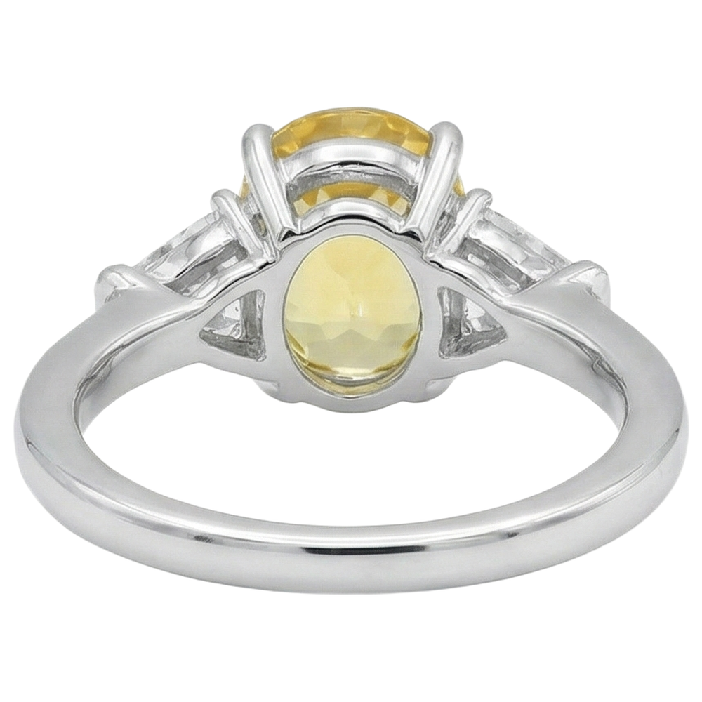 natural oval sapphire 3.75ct ring top view