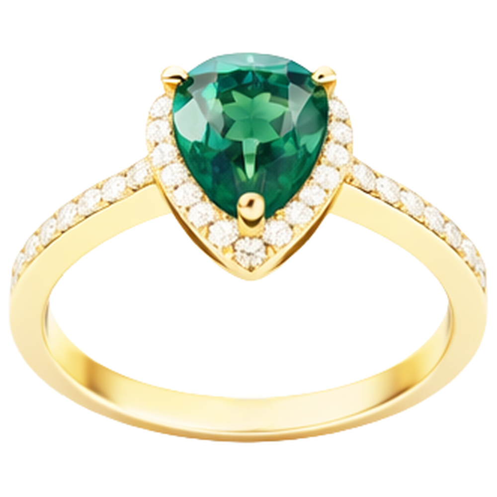natural round emerald 3.95ct ring side angle
