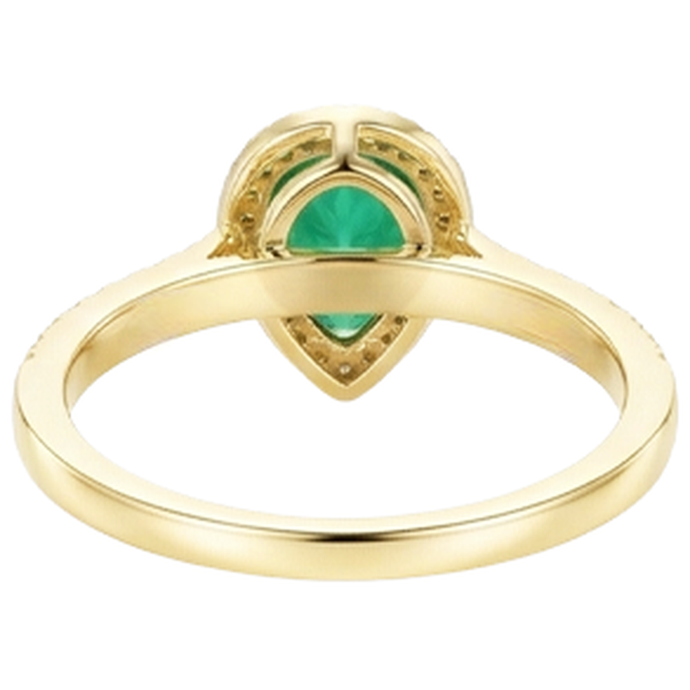 natural round emerald 3.95ct ring with diamond accents
