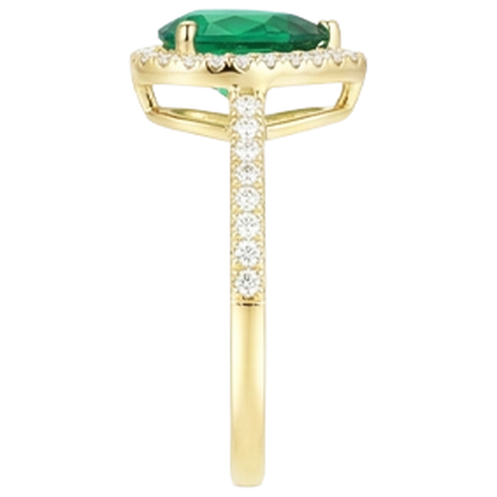 natural round emerald 3.95ct ring profile view