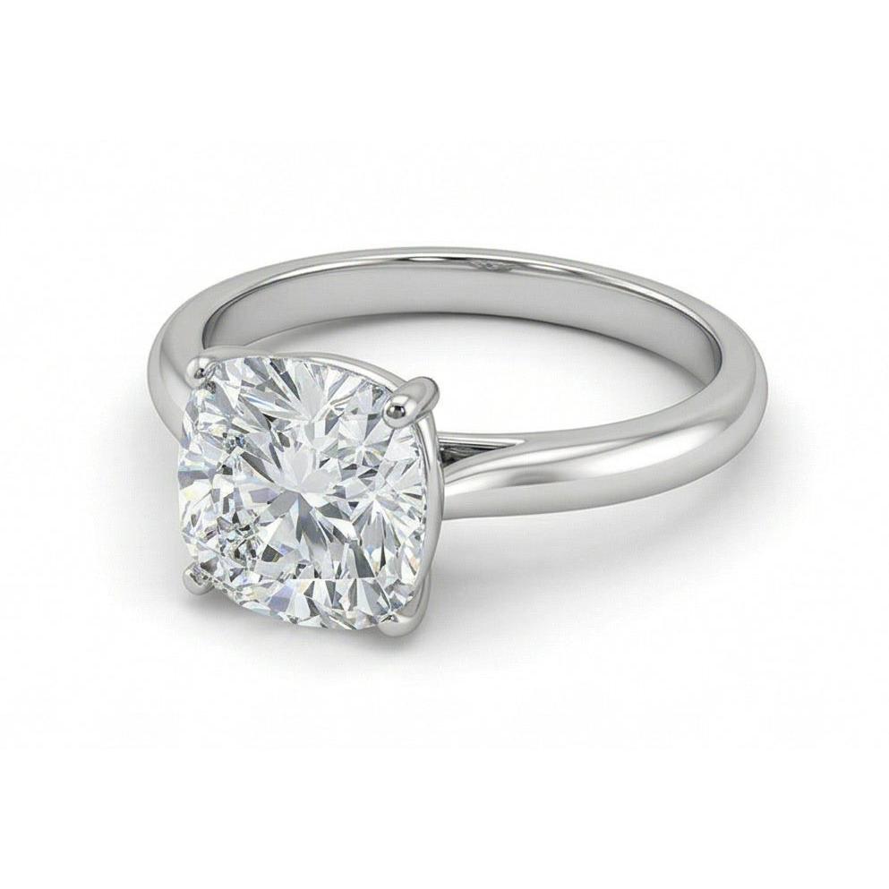3 Carat Modern Cushion Natural Earth Mined Diamond Ring