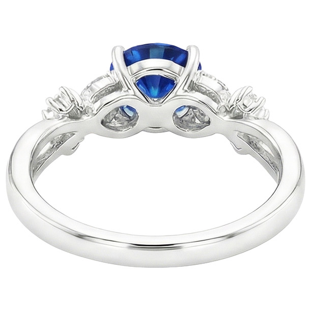 3 Carat Sapphire With Natural Earth Mined Diamond ( Not Lab Grown ) Ring