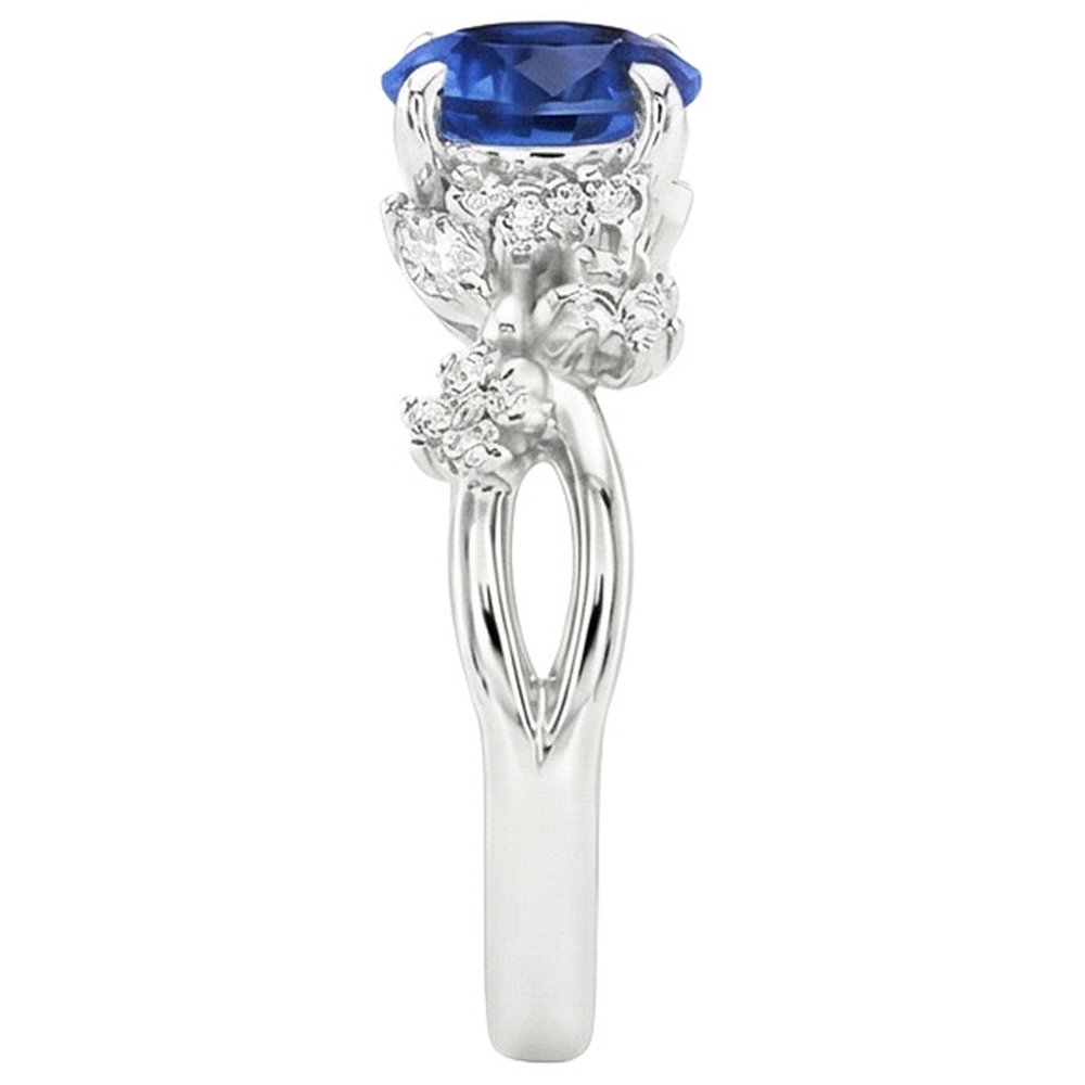 3 Carat Sapphire With Natural Earth Mined Diamond ( Not Lab Grown ) Ring