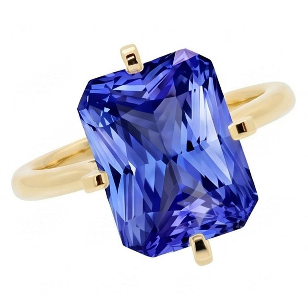 3 Carat Sapphire Yellow Gold Engagement Ring