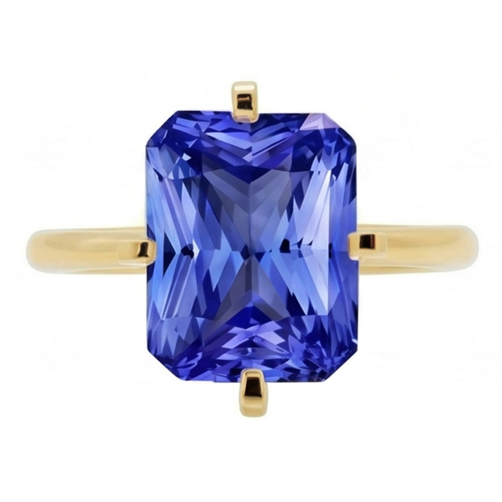 3 Carat Sapphire Yellow Gold Engagement Ring