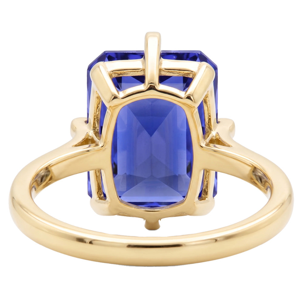 3 Carat Sapphire Yellow Gold Engagement Ring