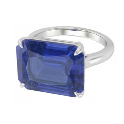 Natural Sapphire Ring 3ct - White Gold 14K