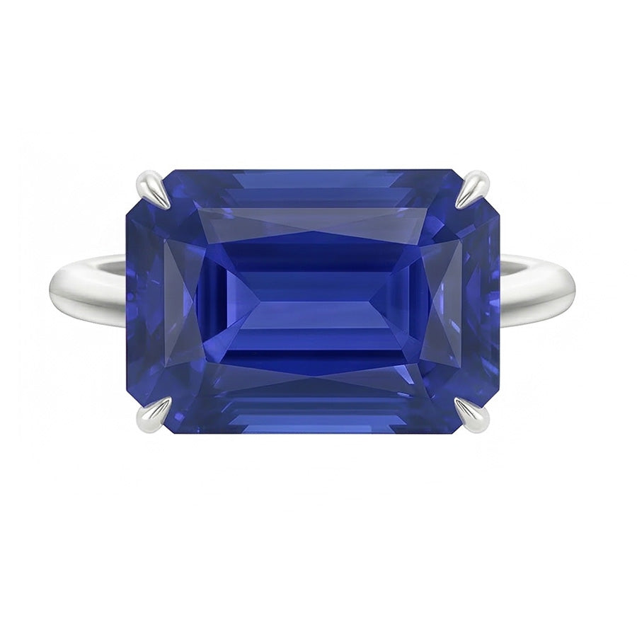 natural emerald sapphire 3ct ring close up detail