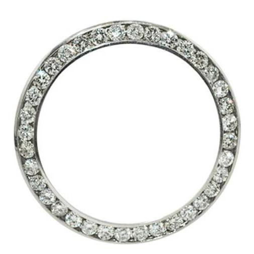 3 Carats Round Custom 31 mm Diamond Bezel To Fit Rolex Datejust Watch White Gold - Watch Bezel-harrychadent.ca