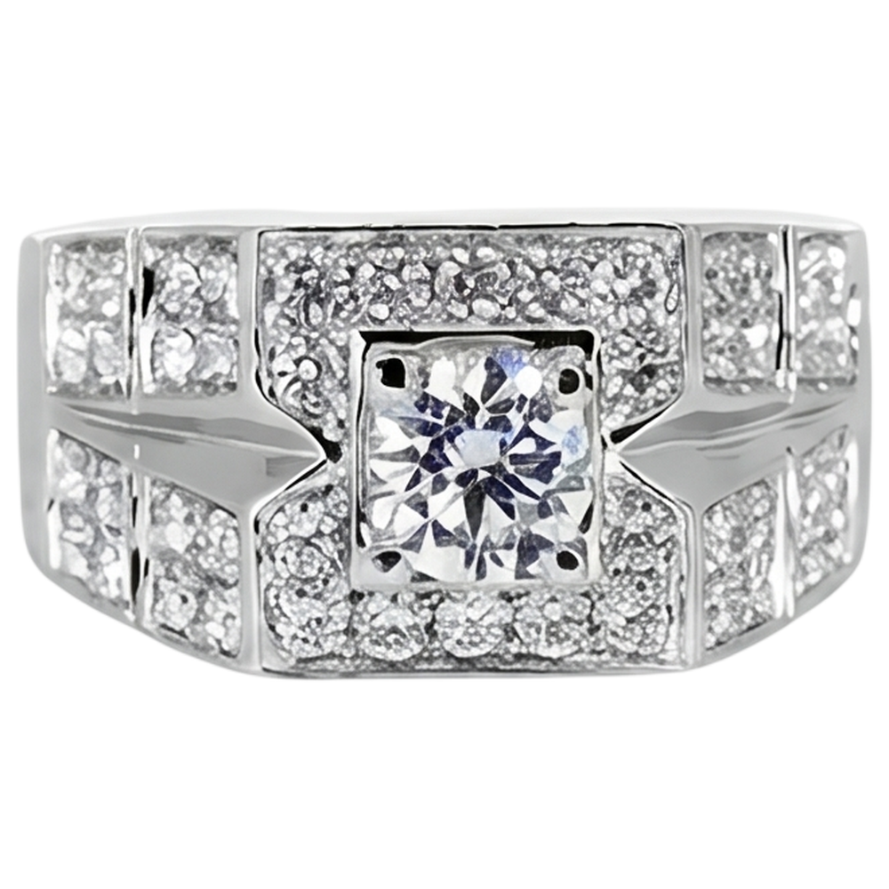 3 Carats Round Natural Earth Mined Diamond ( Not Lab Grown ) Anniversary Mens Ring White Gold 14K