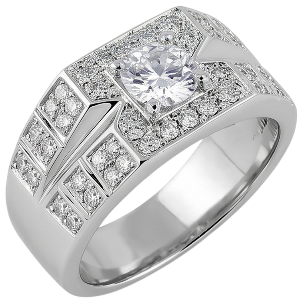 3 Carats Round Natural Earth Mined Diamond ( Not Lab Grown ) Anniversary Mens Ring White Gold 14K