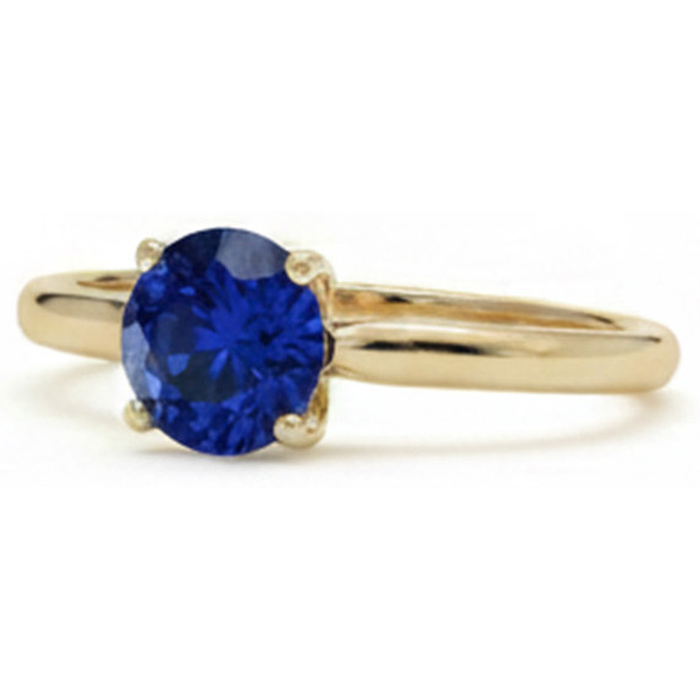 natural round sapphire 3ct ring side angle