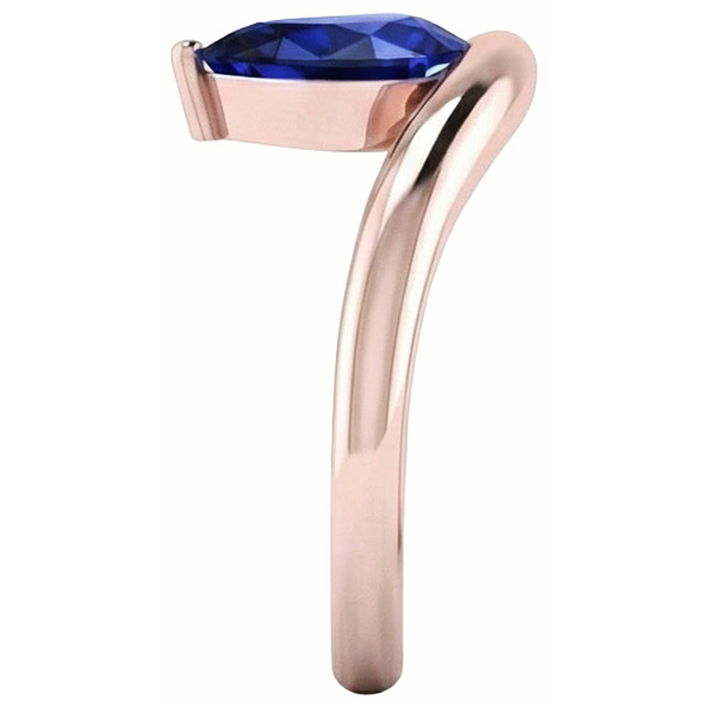 3 Carats Solitaire Pear Ceylon Sapphire Ring Women's Gemstone Jewelry