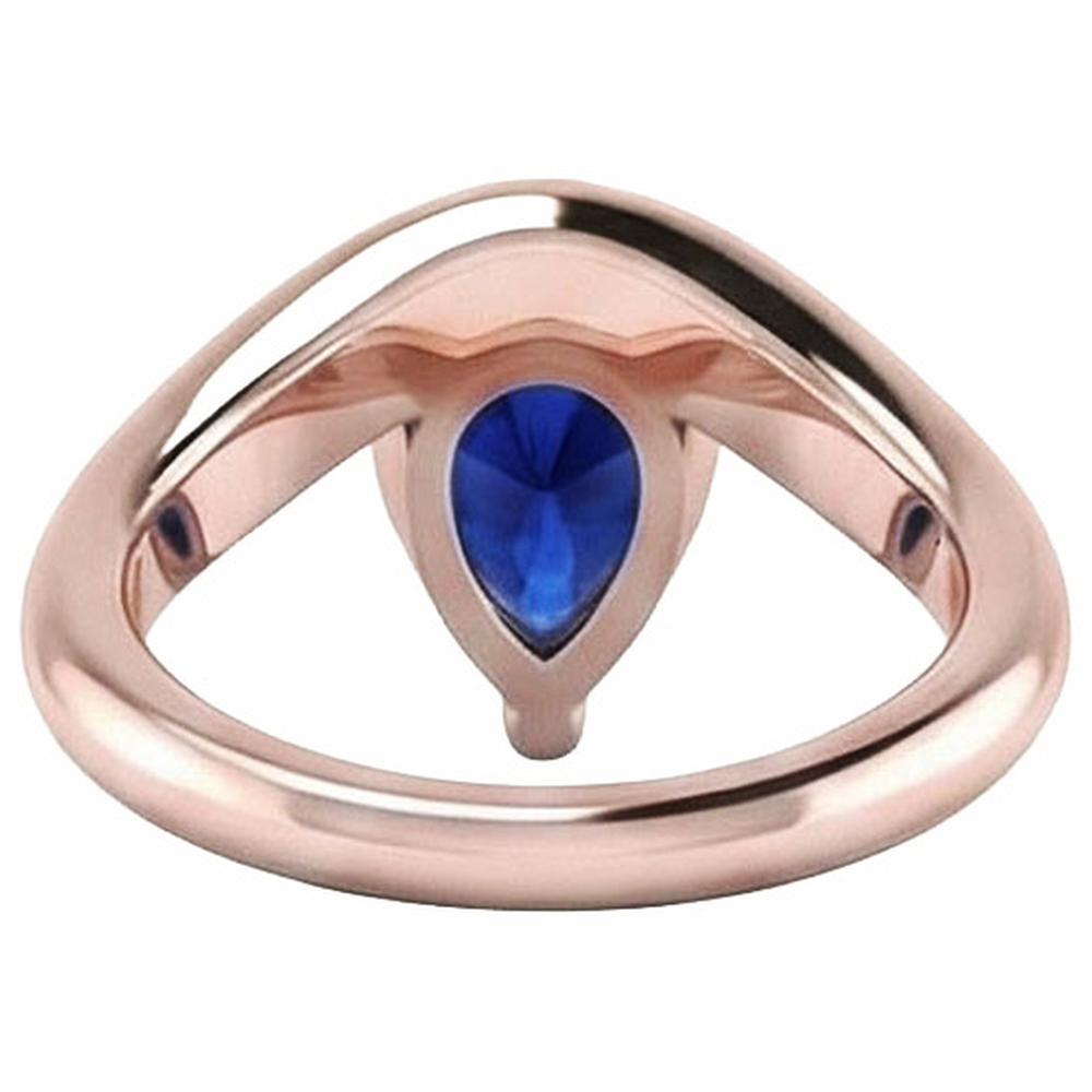 3 Carats Solitaire Pear Ceylon Sapphire Ring Women's Gemstone Jewelry