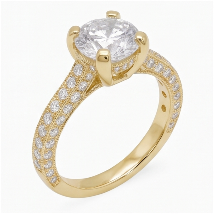 3 Ct Gorgeous Genuine Natural Earth Mined Diamond ( Not Lab Grown ) Anniversary Ring Yellow Gold