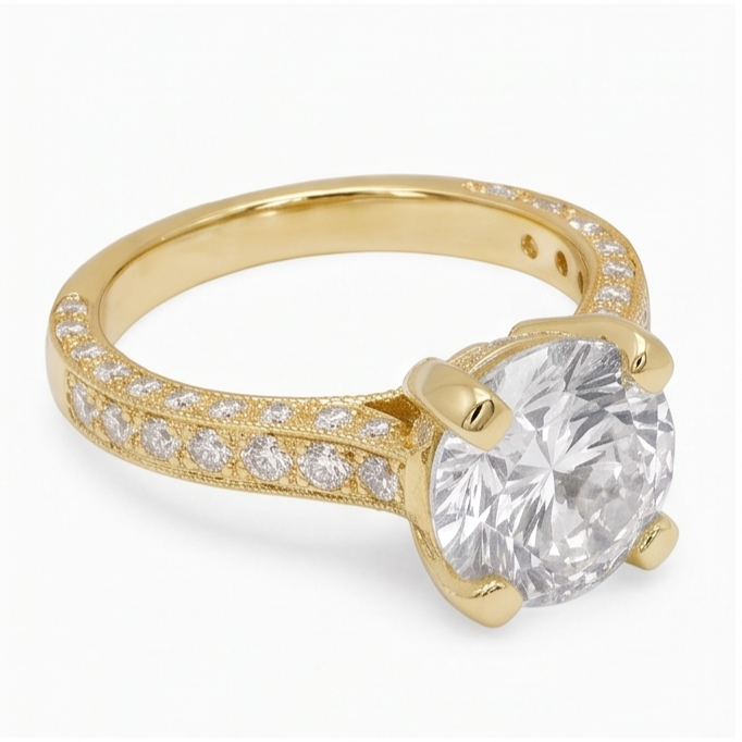 3 Ct Gorgeous Genuine Natural Earth Mined Diamond ( Not Lab Grown ) Anniversary Ring Yellow Gold