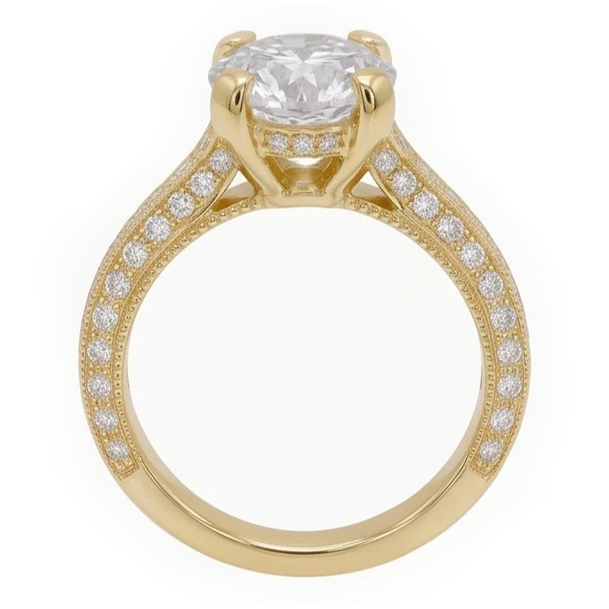 3 Ct Gorgeous Genuine Natural Earth Mined Diamond ( Not Lab Grown ) Anniversary Ring Yellow Gold