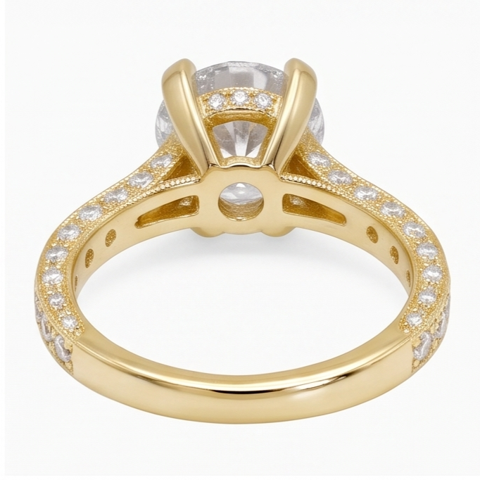 3 Ct Gorgeous Genuine Natural Earth Mined Diamond ( Not Lab Grown ) Anniversary Ring Yellow Gold