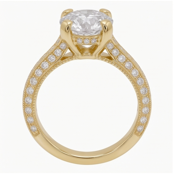 3 Ct Gorgeous Genuine Natural Earth Mined Diamond ( Not Lab Grown ) Anniversary Ring Yellow Gold
