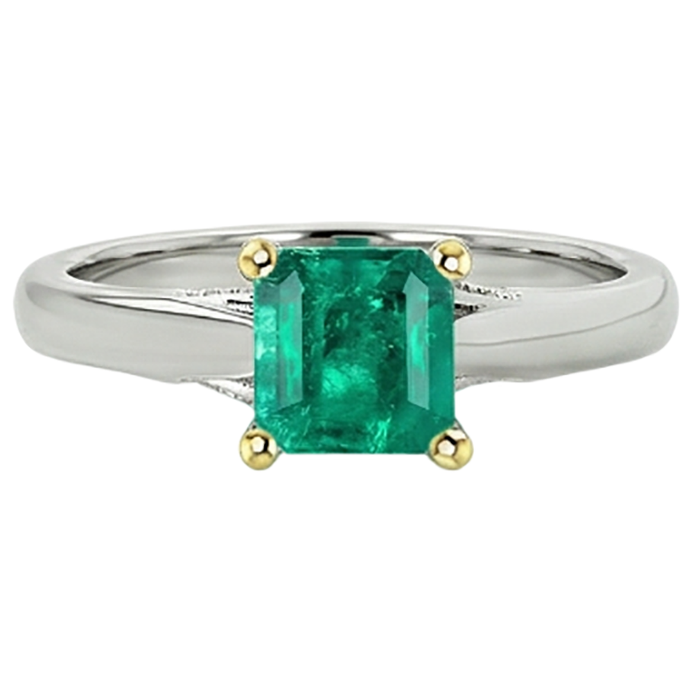 Fine Colombian Emerald Colored Stone Ring 3 ct – angle view