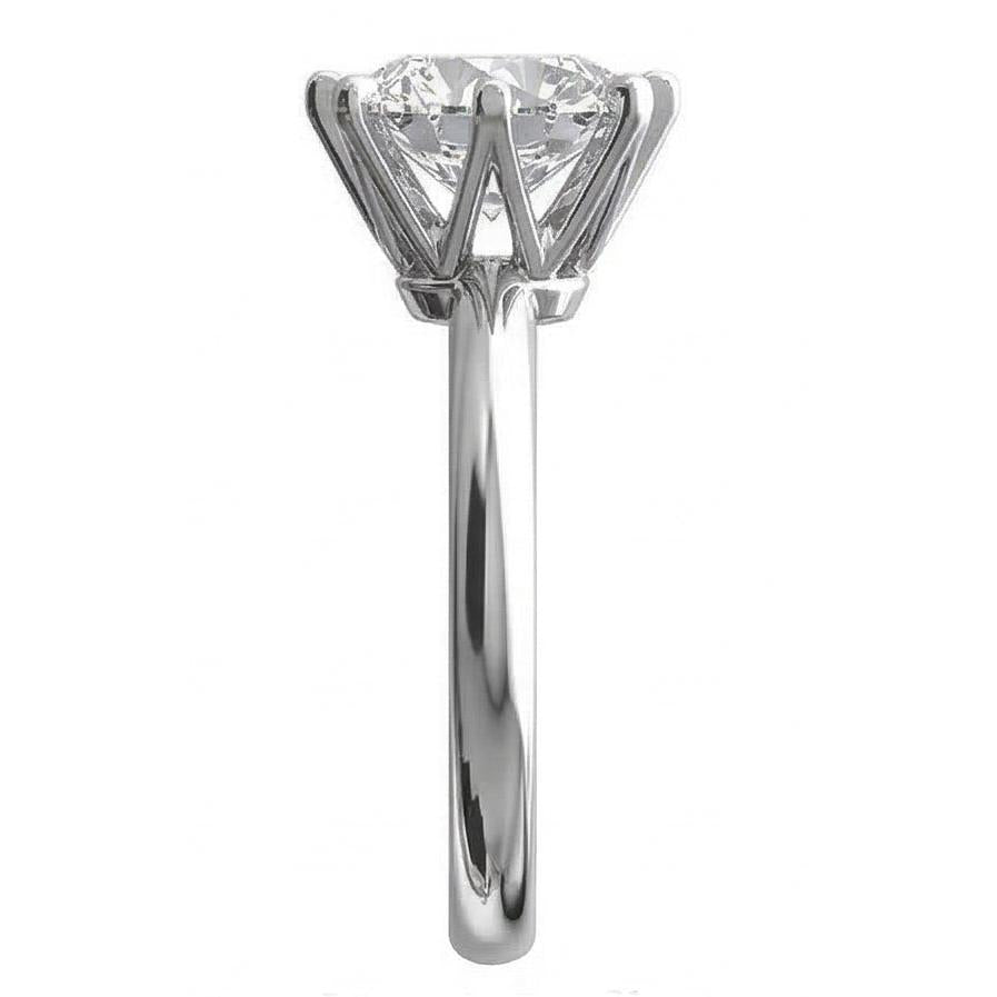 3 Ct Solitaire Round Natural Earth Mined Diamond ( Not Lab Grown ) Engagement Ring White Gold