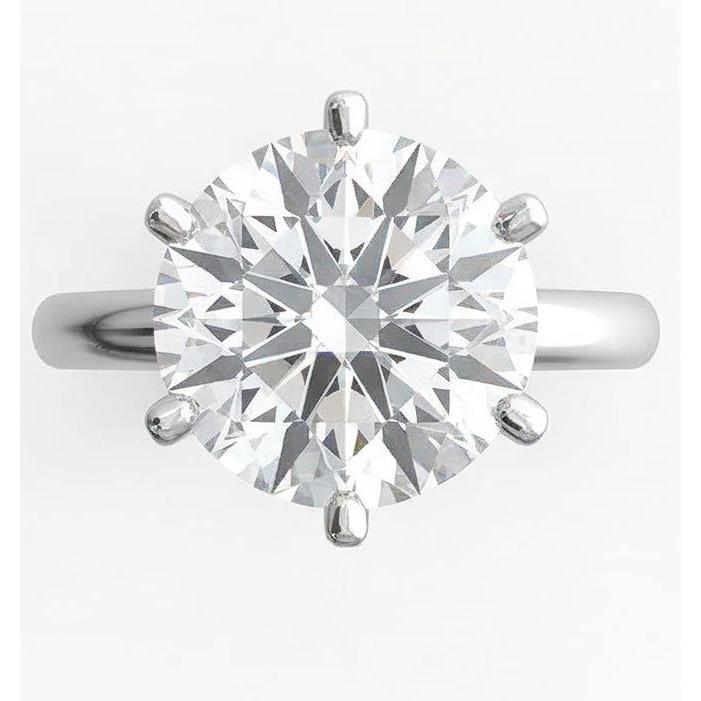 3 Ct Solitaire Round Natural Earth Mined Diamond ( Not Lab Grown ) Engagement Ring White Gold