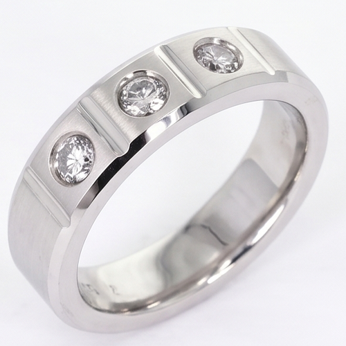 3 Round Gypsy Real Natural Earth Mined Diamond ( Not Lab Grown )s Anniversary Band White Gold 14K 0.75 Carats