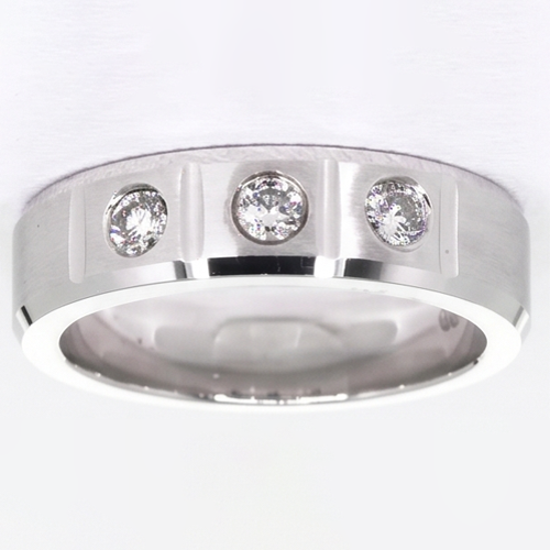 3 Round Gypsy Real Natural Earth Mined Diamond ( Not Lab Grown )s Anniversary Band White Gold 14K 0.75 Carats
