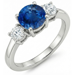 Natural Sapphire Ring 2.70ct - White Gold 14K