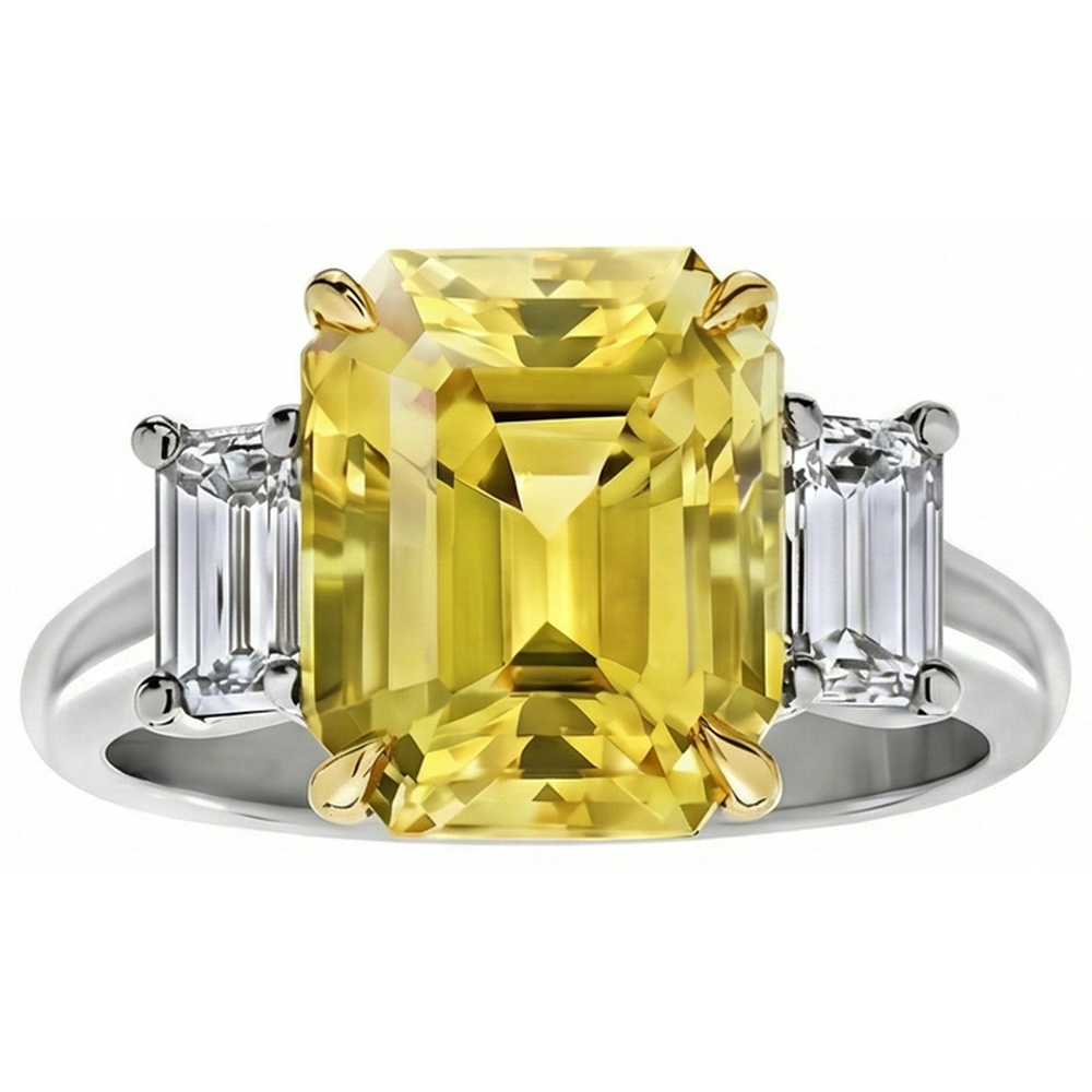natural emerald sapphire 4.50ct ring side angle
