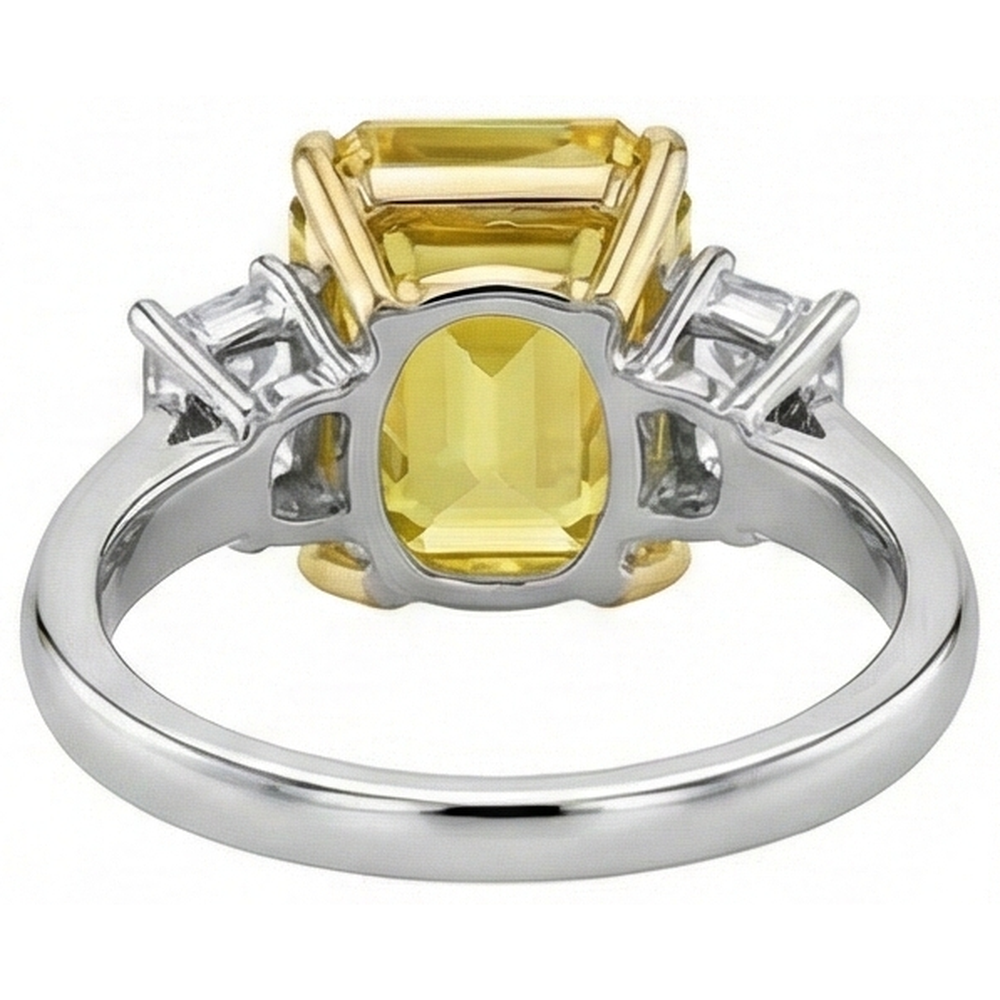 natural emerald sapphire 4.50ct ring profile view