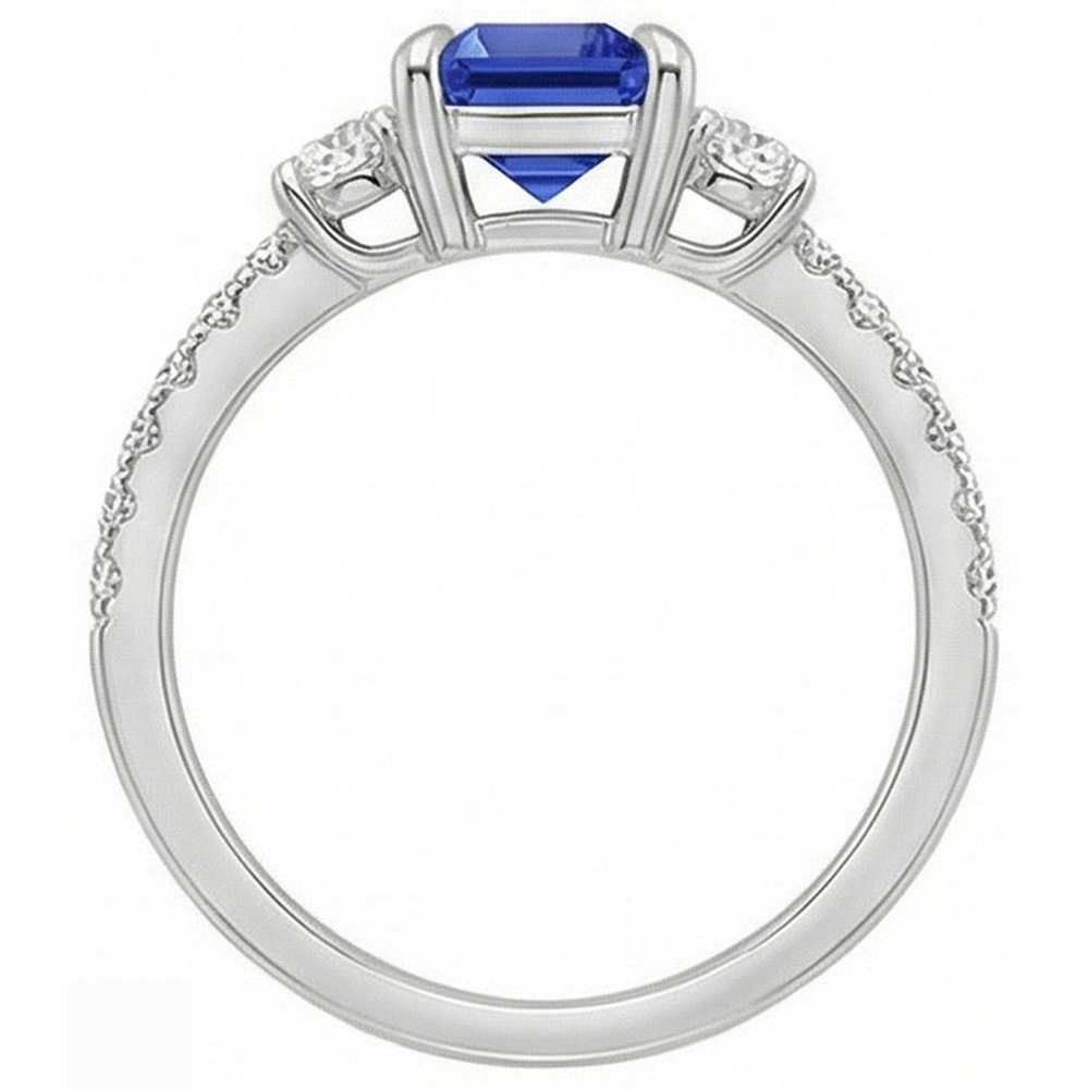 natural emerald sapphire 4.25ct ring on white background