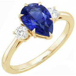 Natural Sapphire Ring 4.25ct - Yellow Gold 14K