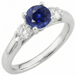 Natural Sapphire Ring 1.75ct - White Gold 14K