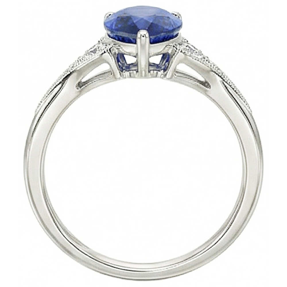 natural round sapphire 3.25ct ring side angle