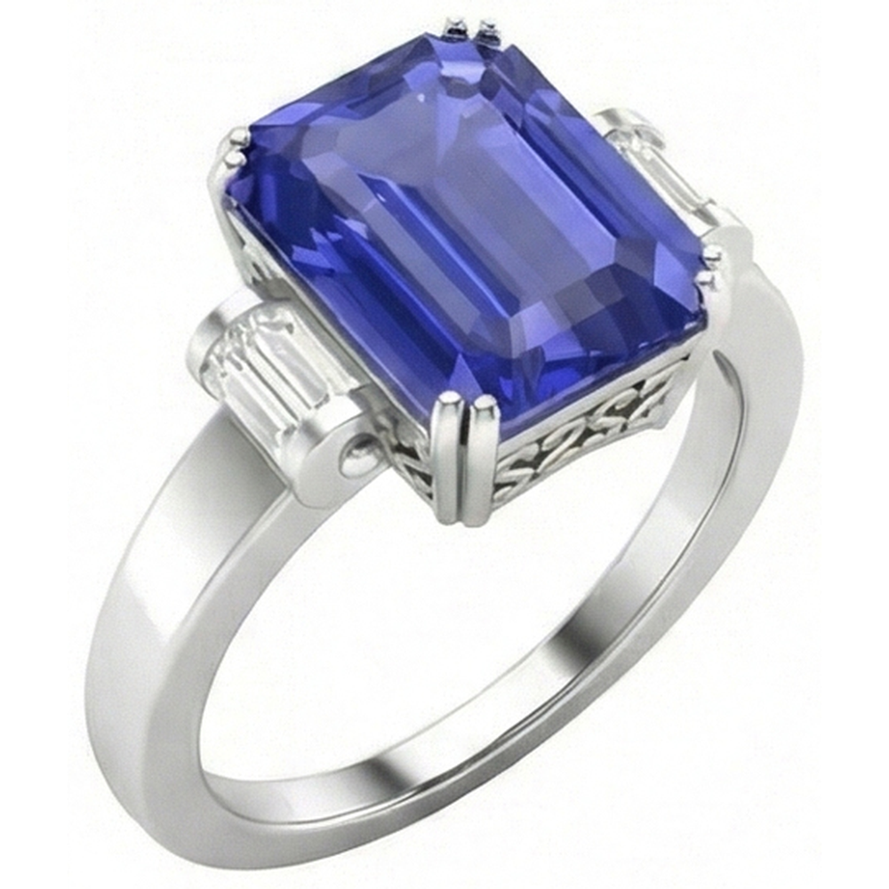 natural emerald sapphire 3ct ring side angle