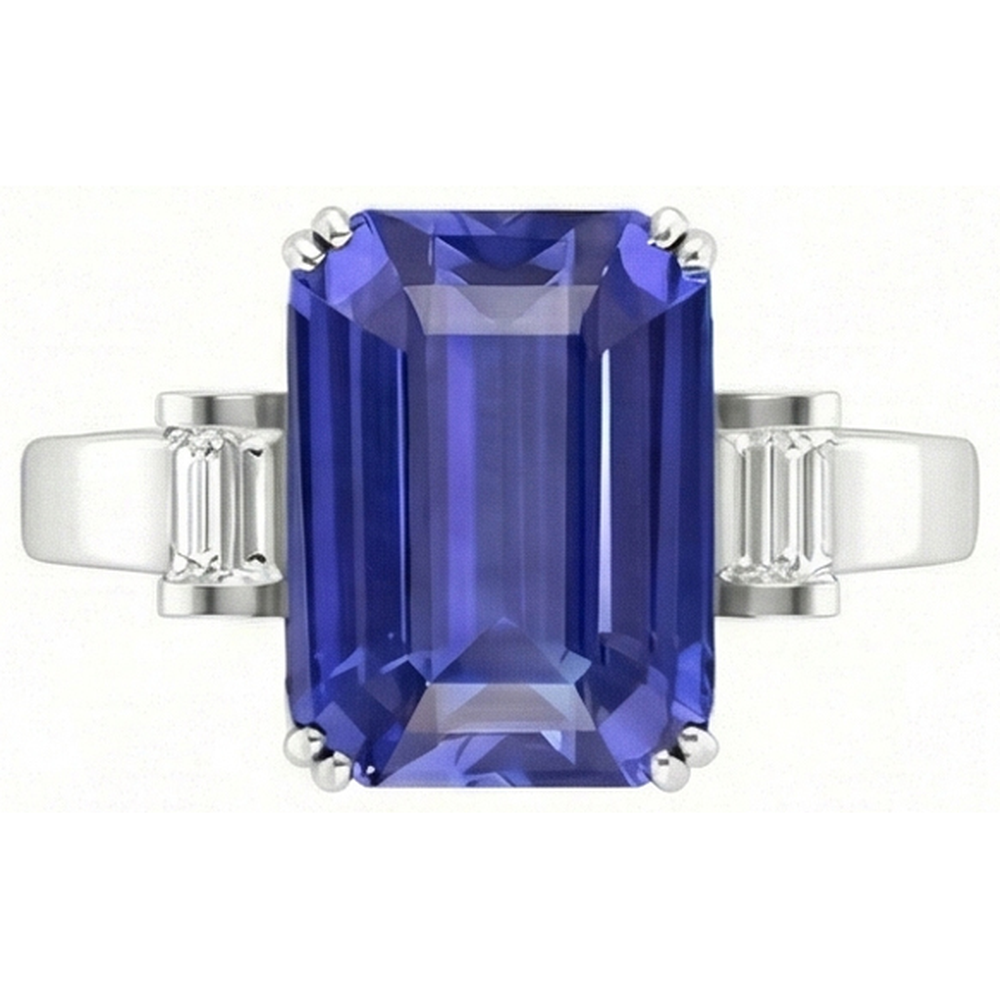 natural emerald sapphire 3ct ring close up detail