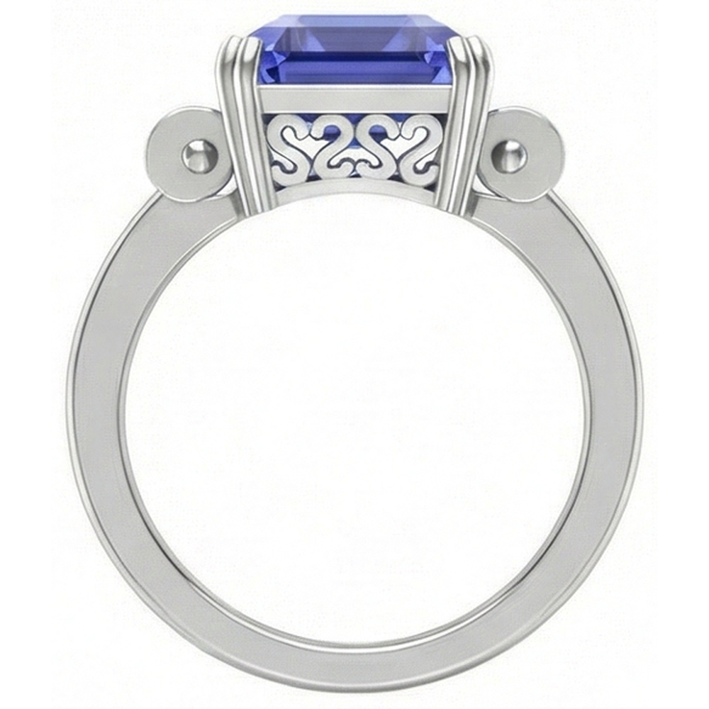 natural emerald sapphire 3ct ring profile view