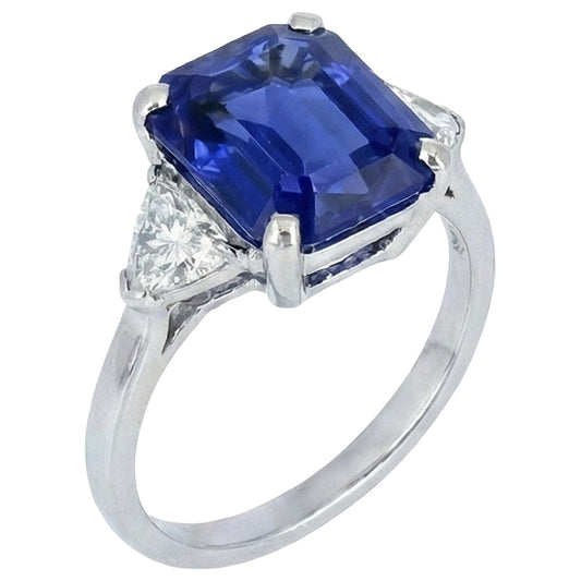 natural emerald sapphire 3.50ct ring front view