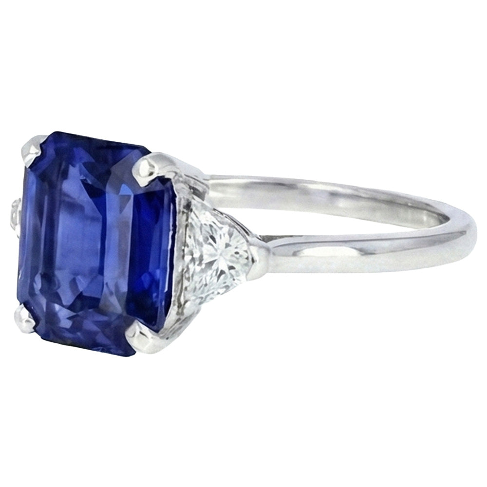 natural emerald sapphire 3.50ct ring top view