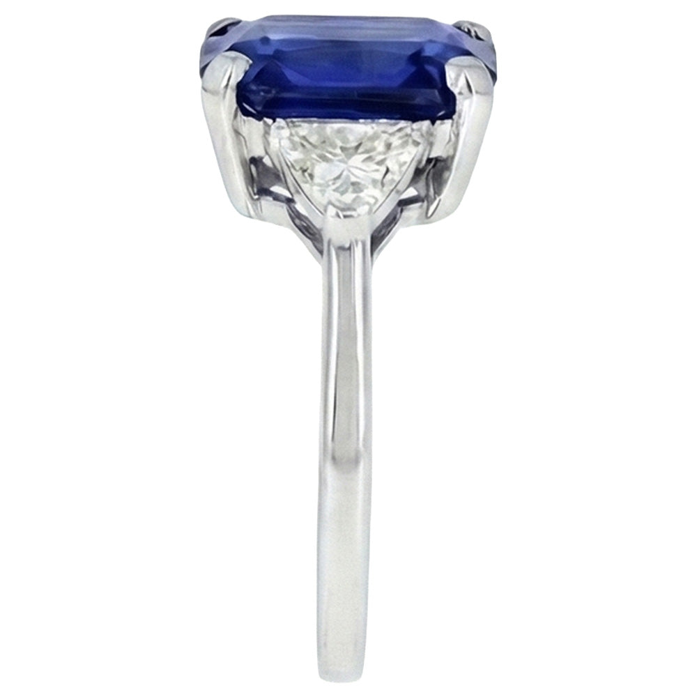 natural emerald sapphire 3.50ct ring profile view